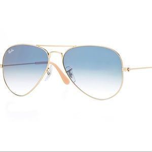 Rayban Aviators Blue Lens with Gold Frame